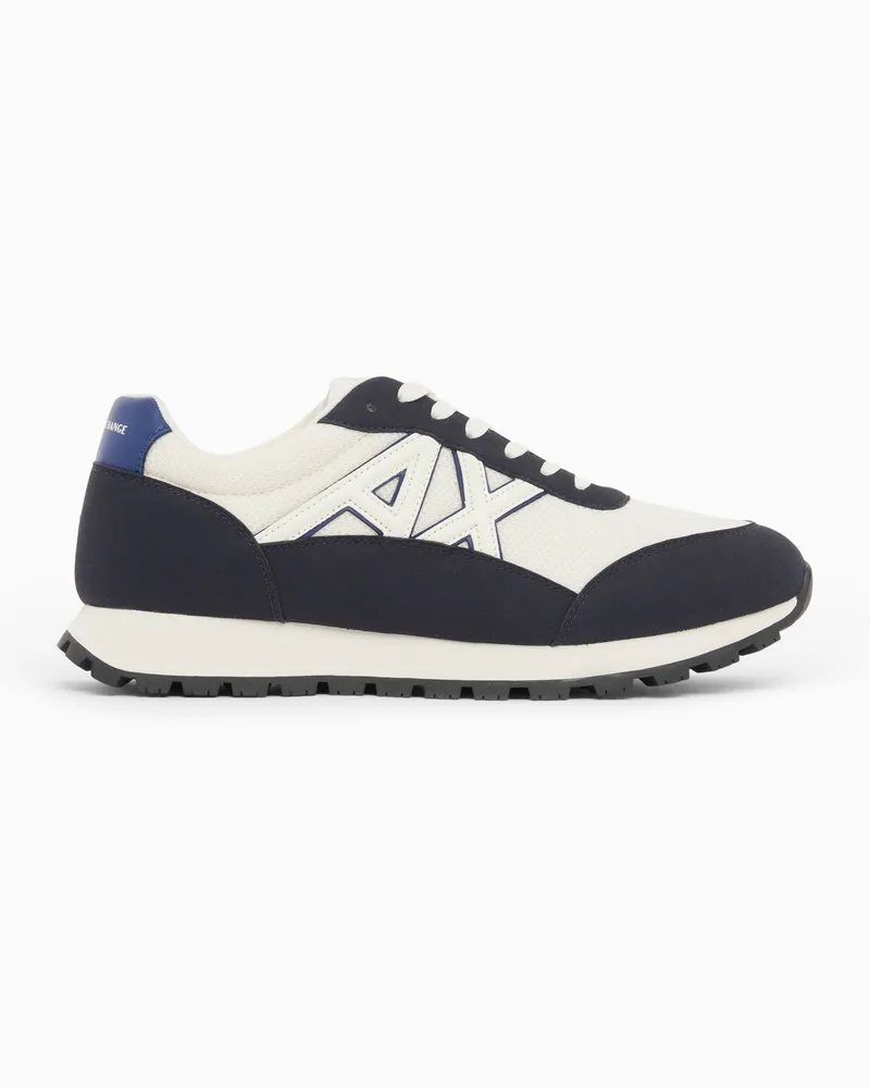 Armani Exchange Sneaker aus Mesh mit Schnürung und robuster Gummisohle Weiß