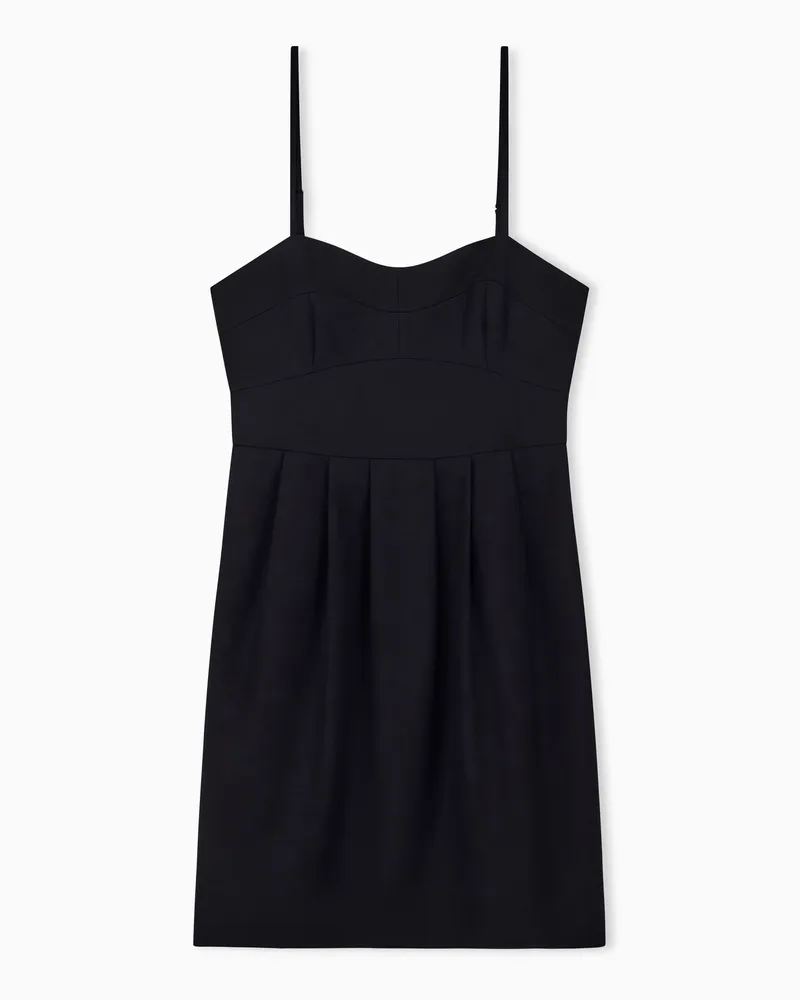 Armani Exchange Kleid aus Viskose und Wolle mit schmaler Passform Schwarz