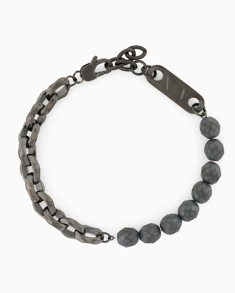 Armani Exchange Anthrazitfarbenes Armband mit Kettengliedern, gefertigt aus Hämatit Mehrfarbig