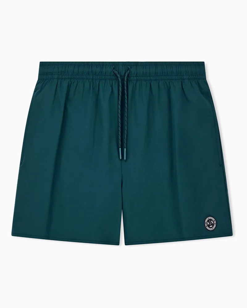 Armani Exchange Badeshorts Regular Fit mit Kordelzug und Gesäßtasche Grün