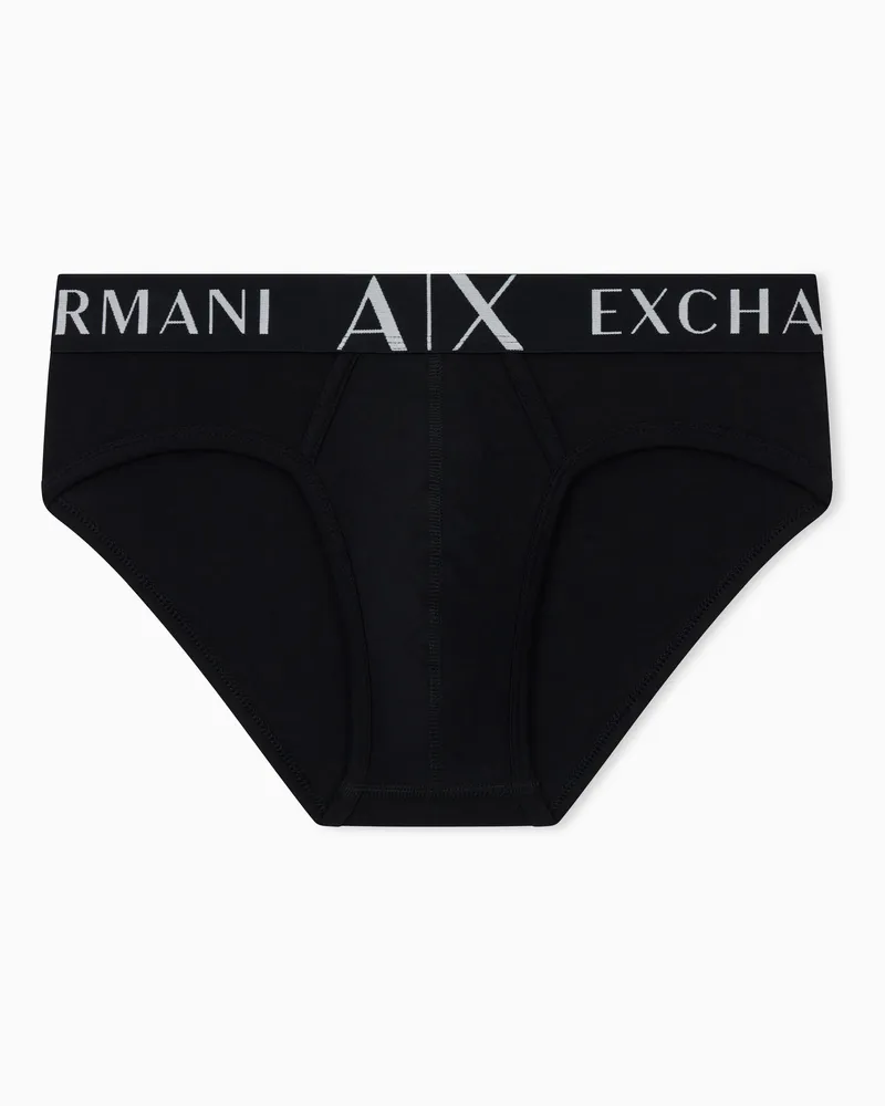 Armani Exchange Komfort-Slips aus Stretch-Baumwolle Essential Basics Schwarz
