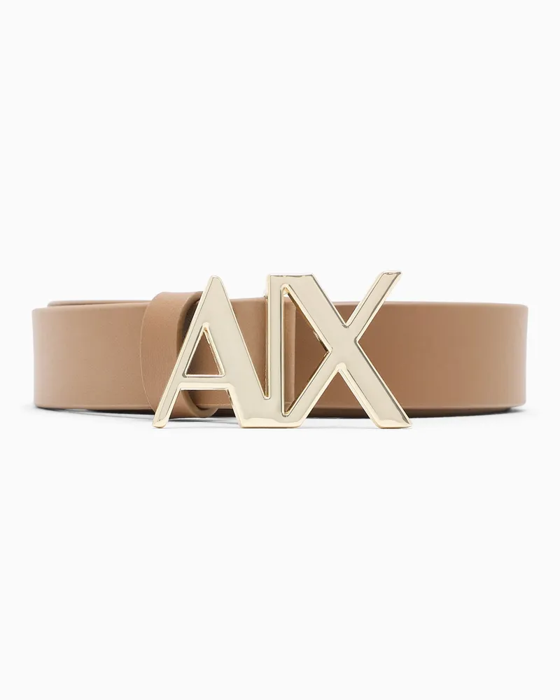 Armani Exchange Modegürtel aus glattem Leder mit einer Metallschnalle Braun