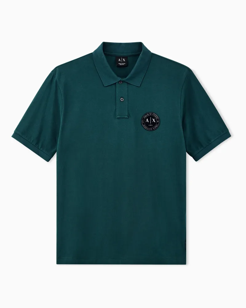 Armani Exchange Regular Fit Poloshirt aus Baumwollpikee mit Logopatch Grün