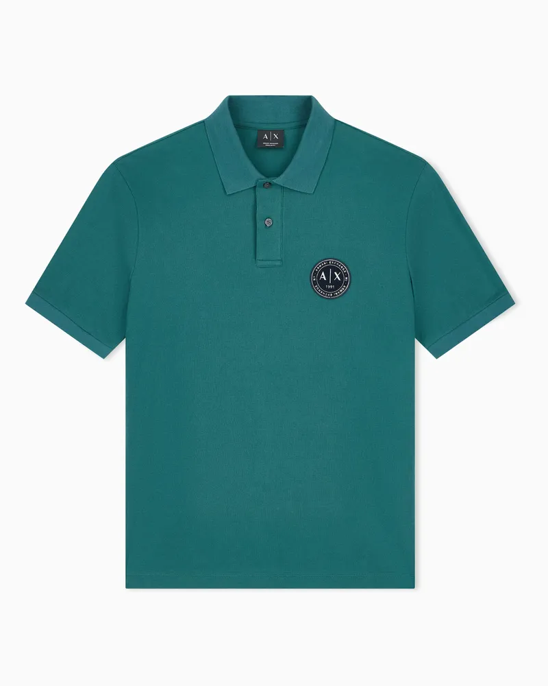 Armani Exchange Regular Fit Poloshirt aus Baumwollpikee mit Logopatch Grün