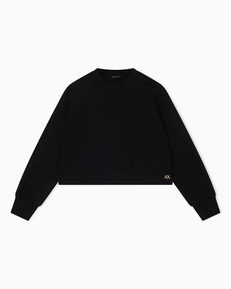 Armani Exchange Stretch bonded cotton sweatshirt Schwarz