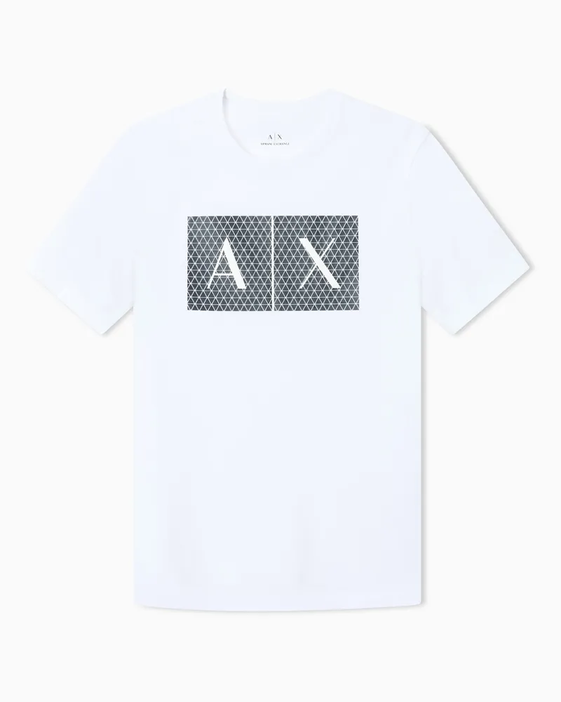 Armani Exchange Slim Fit T-Shirt Crossover aus Baumwolljersey Weiß