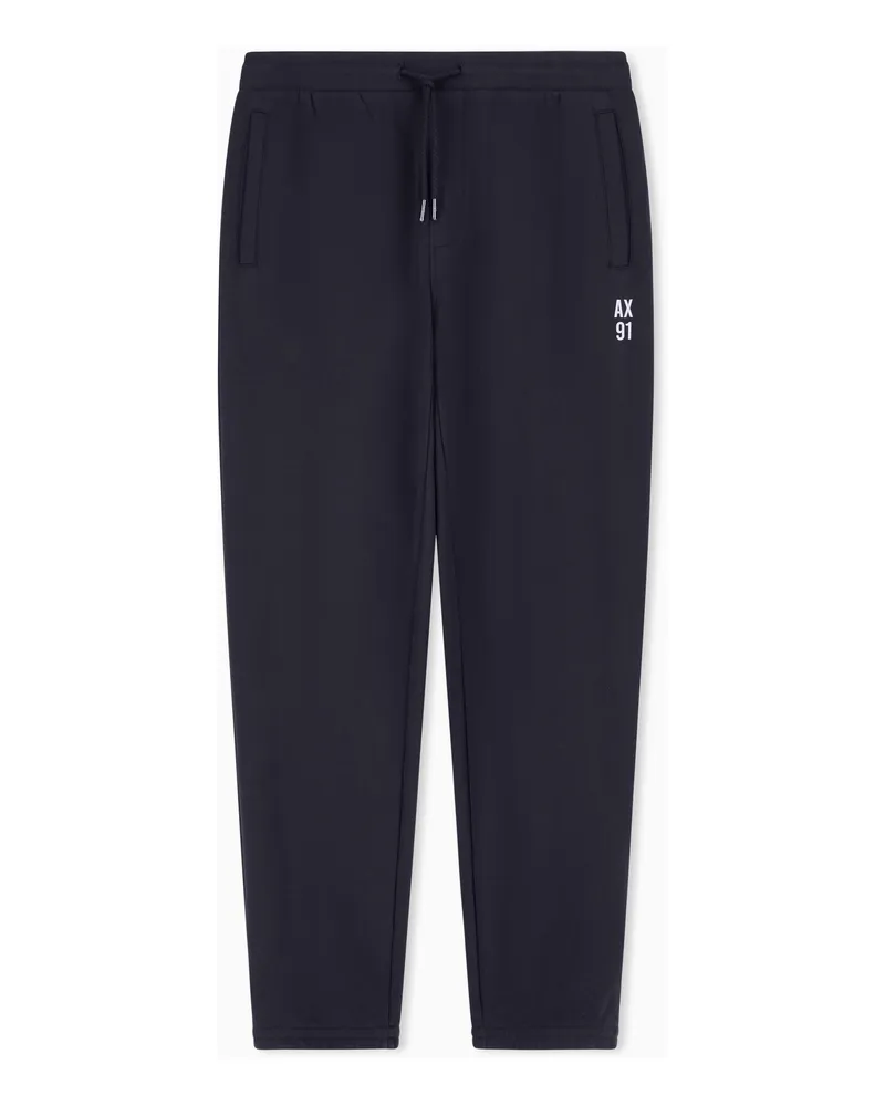Armani Exchange Diagonal sweatpants in comfort fit cotton Marineblau