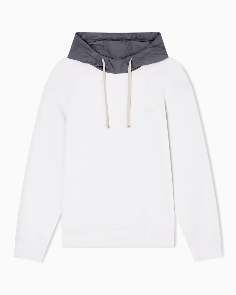 Armani Exchange Kapuzenpullover mit Kontrastmuster Weiß