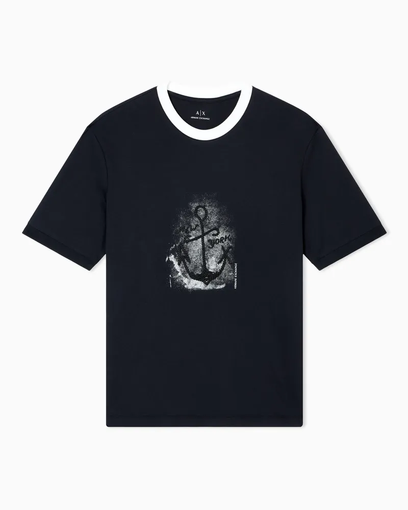 Armani Exchange Regular Fit T-Shirts Marineblau