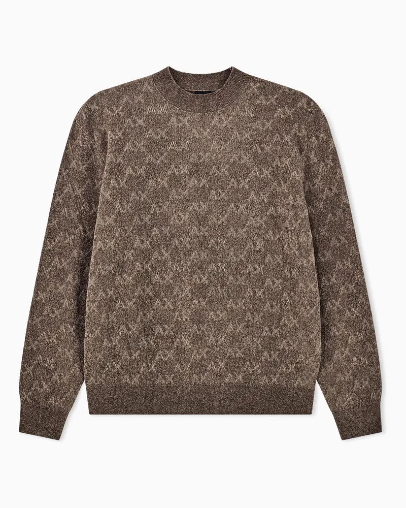 Armani Exchange Pullover mit Monogramm und Rundhalsausschnitt Braun