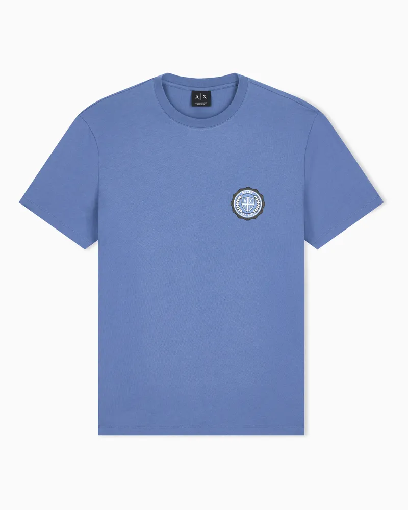 Armani Exchange T-Shirt Crossover im Regular Fit aus Baumwolljersey Violett