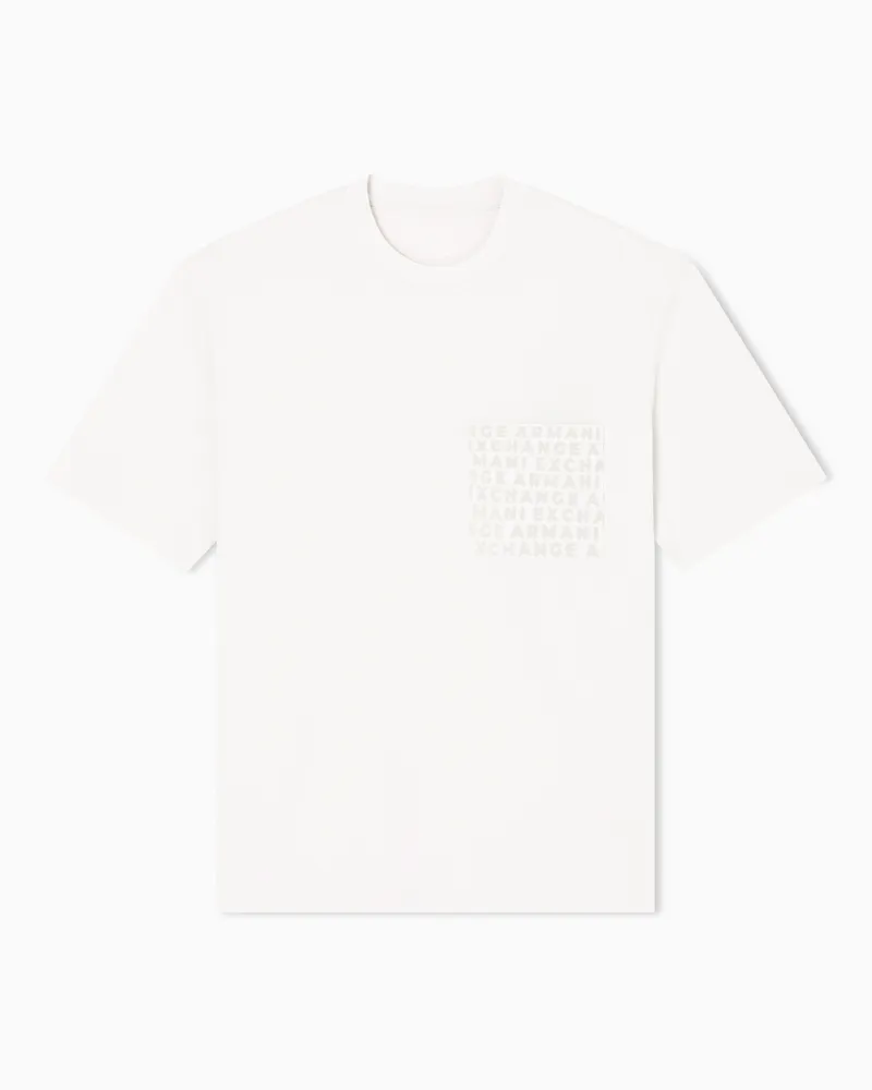 Armani Exchange T-Shirt im Regular Fit mit Logotasche Weiß