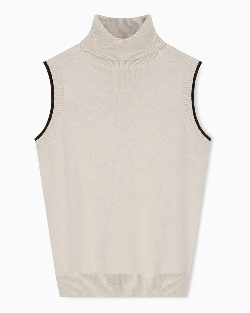 Armani Exchange Stricktop in schmaler Passform mit Wolle und Kaschmir Beige