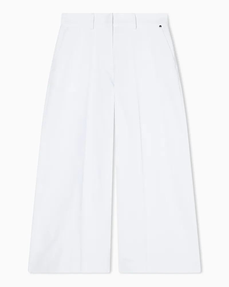 Armani Exchange Cotton twill palazzo trousers Weiß