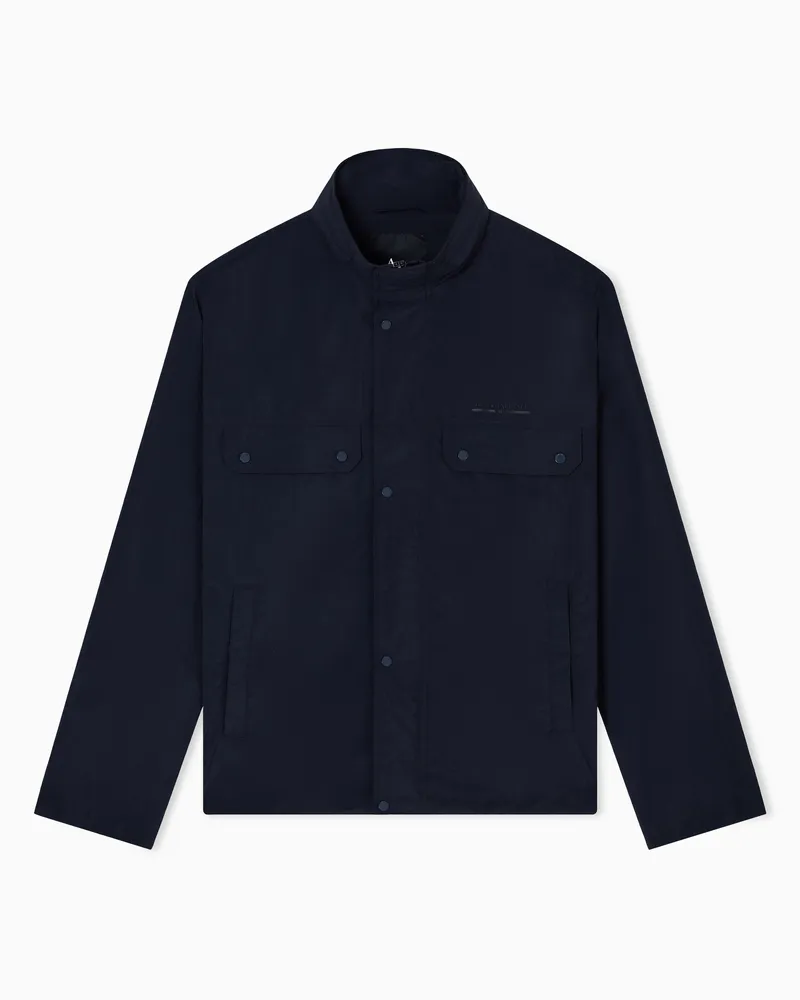 Armani Exchange LIGHTWEIGHT ZIP UP LOGO JACKET Marineblau
