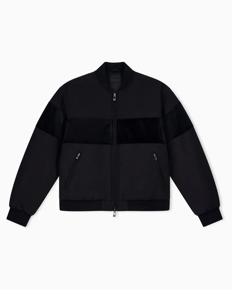 Armani Exchange Blouson Up For Party mit Samtstreifen und Reißverschluss Schwarz
