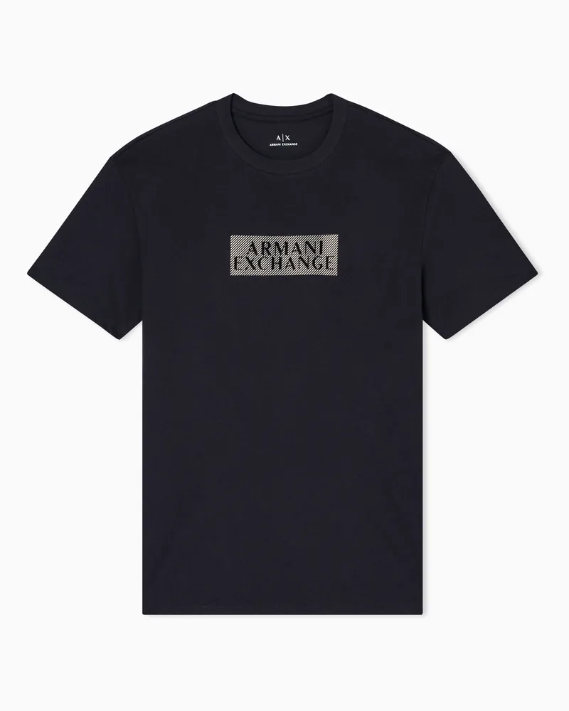 Armani Exchange Jersey-T-Shirt mit Logo Schwarz