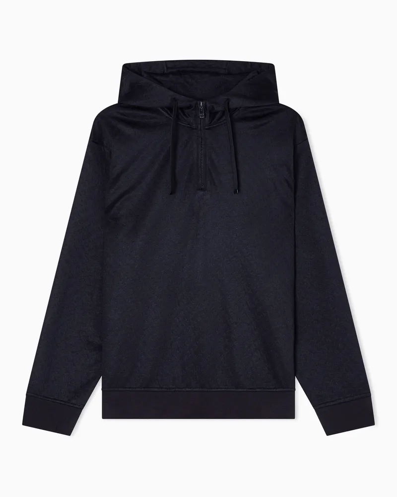 Armani Exchange Kapuzenpullover mit Mikrostruktur Schwarz