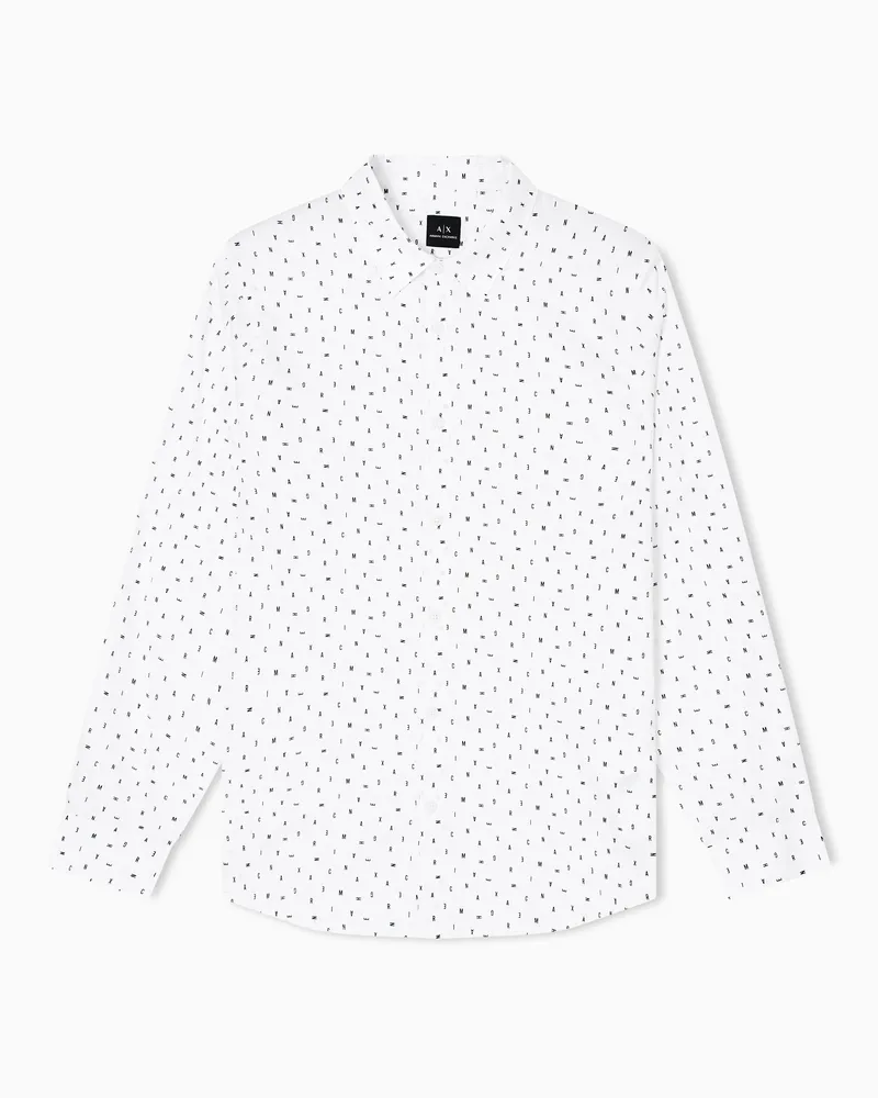 Armani Exchange Regular Fit Hemd mit Logo-Schriftzug Weiß