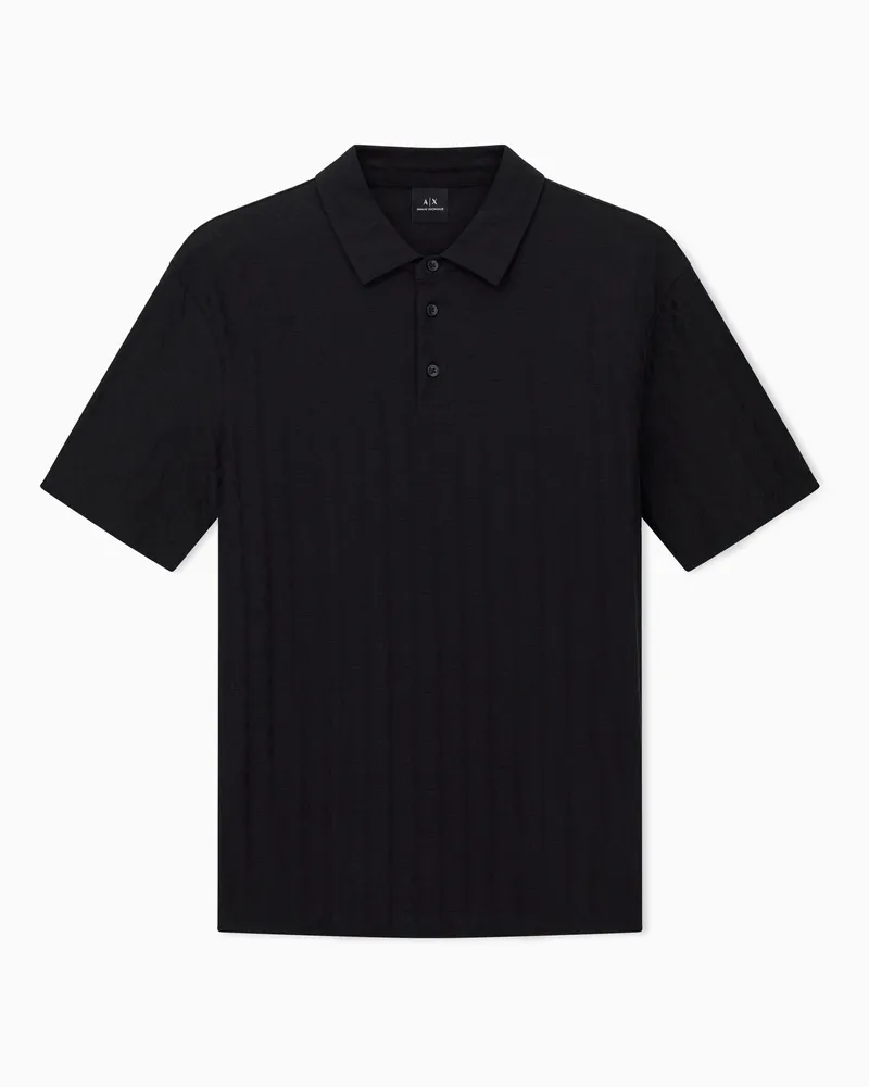 Armani Exchange Poloshirt im Regular Fit aus merzerisierter Baumwolle Schwarz