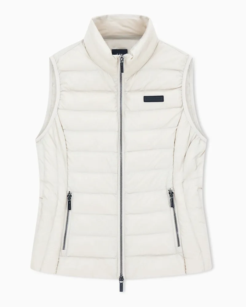 Armani Exchange Packbare ärmellose Daunenjacke Beige