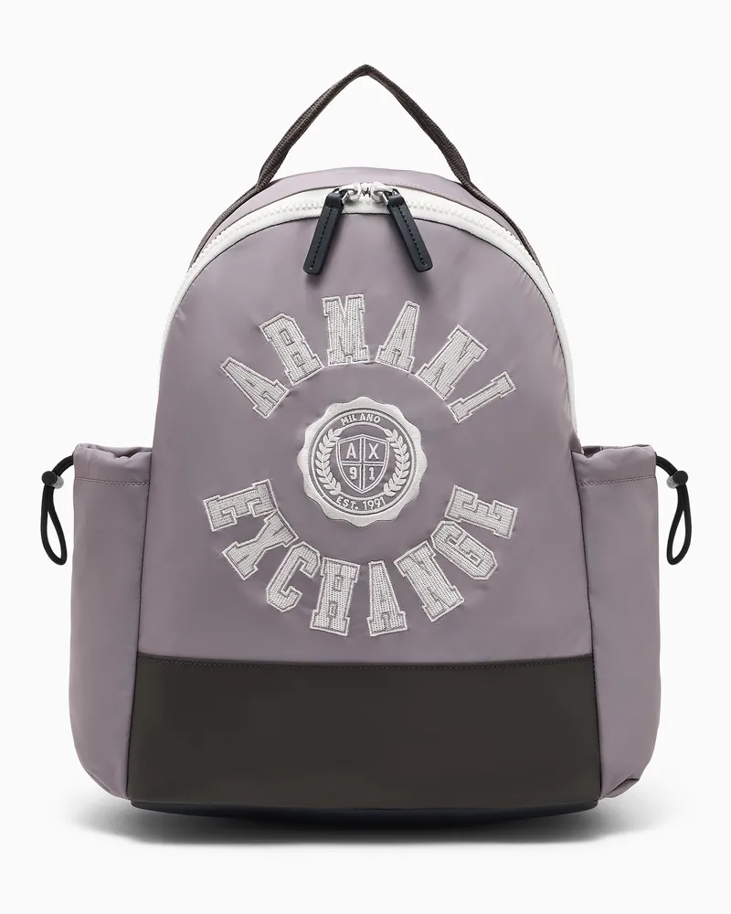 Armani Exchange Rucksack Crossover mit Reißverschluss und Seitentaschen Beige