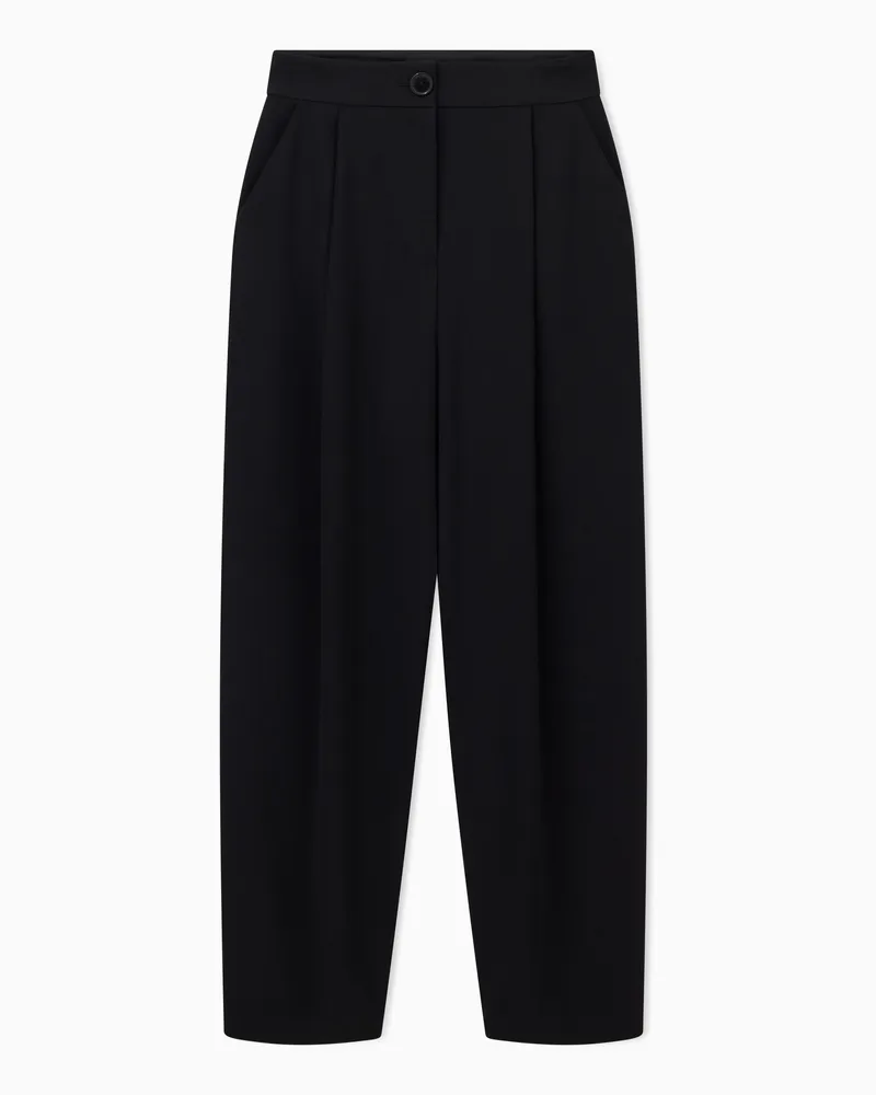 Armani Exchange Twill pleated trousers Schwarz