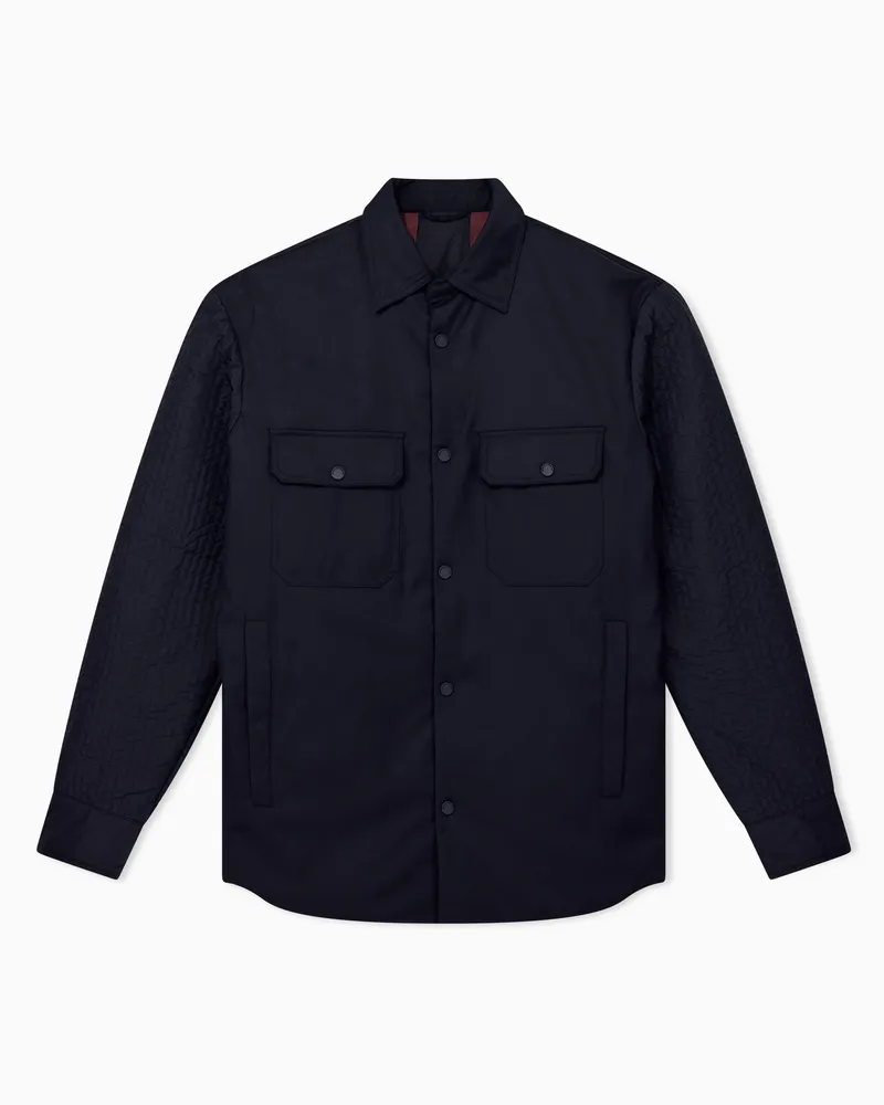 Armani Exchange Blousonjacke Regular Fit mit Brusttaschen und Steppärmeln Marineblau