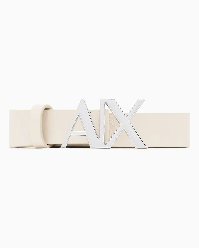 Armani Exchange Ledergürtel mit Logo Beige