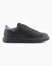 Armani Exchange Action-sneakers Aus Leder Tiefschwarz