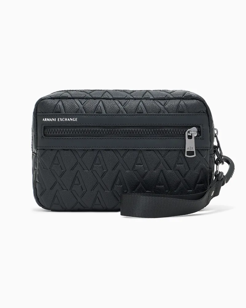 Armani Exchange Clutch bag with allover embossed logo Schwarz