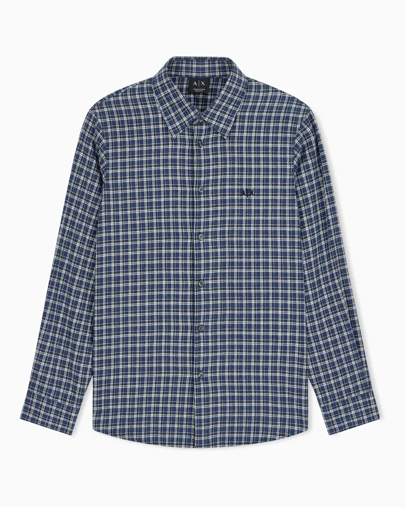Armani Exchange Regular Fit Hemd aus Baumwolle Gemustert