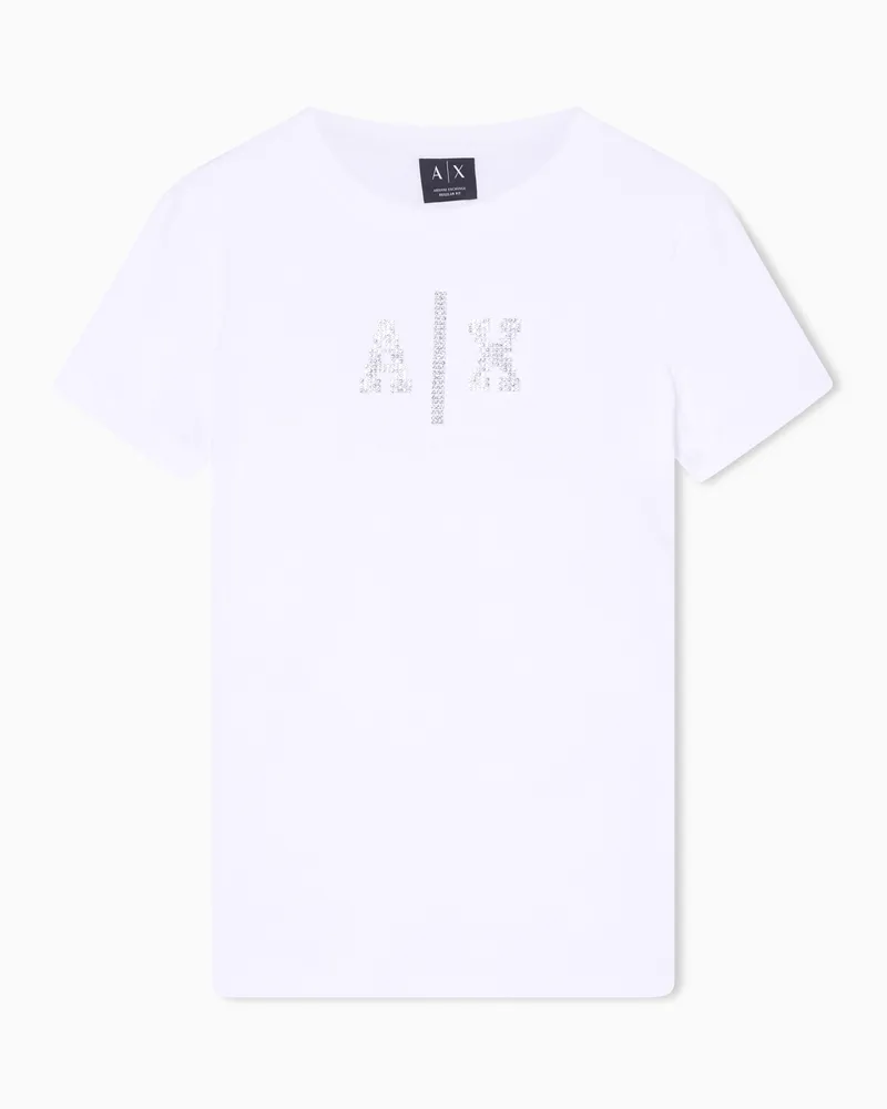 Armani Exchange Regular Fit Jersey T-Shirt Weiß