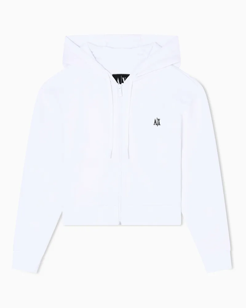 Armani Exchange Kurzer Hoodie mit Symbol Weiß