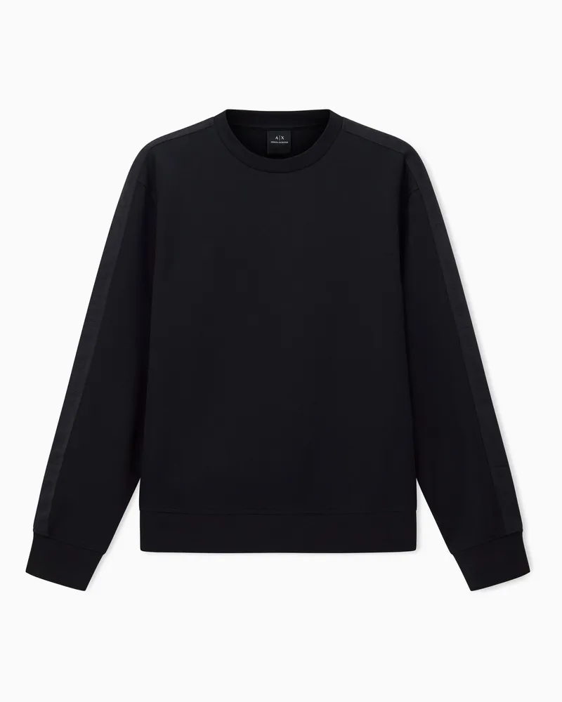 Armani Exchange Rundhals-Sweatshirt mit Logo-Streifen Schwarz