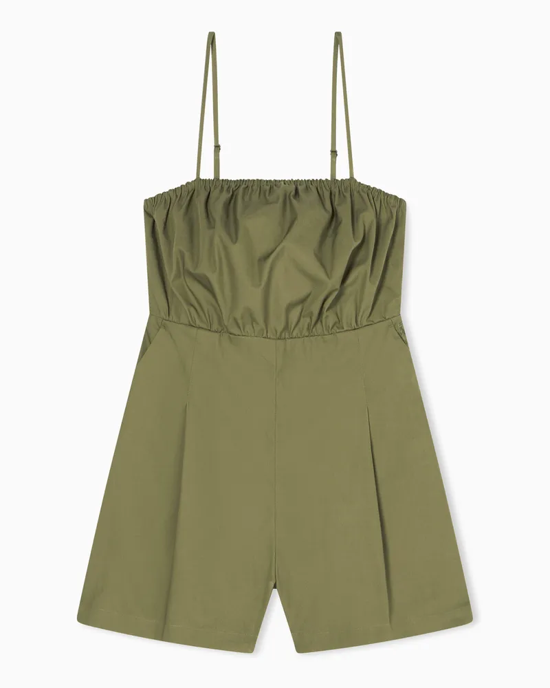 Armani Exchange Utility Chic Cotton Twill Jumpsuit Grün