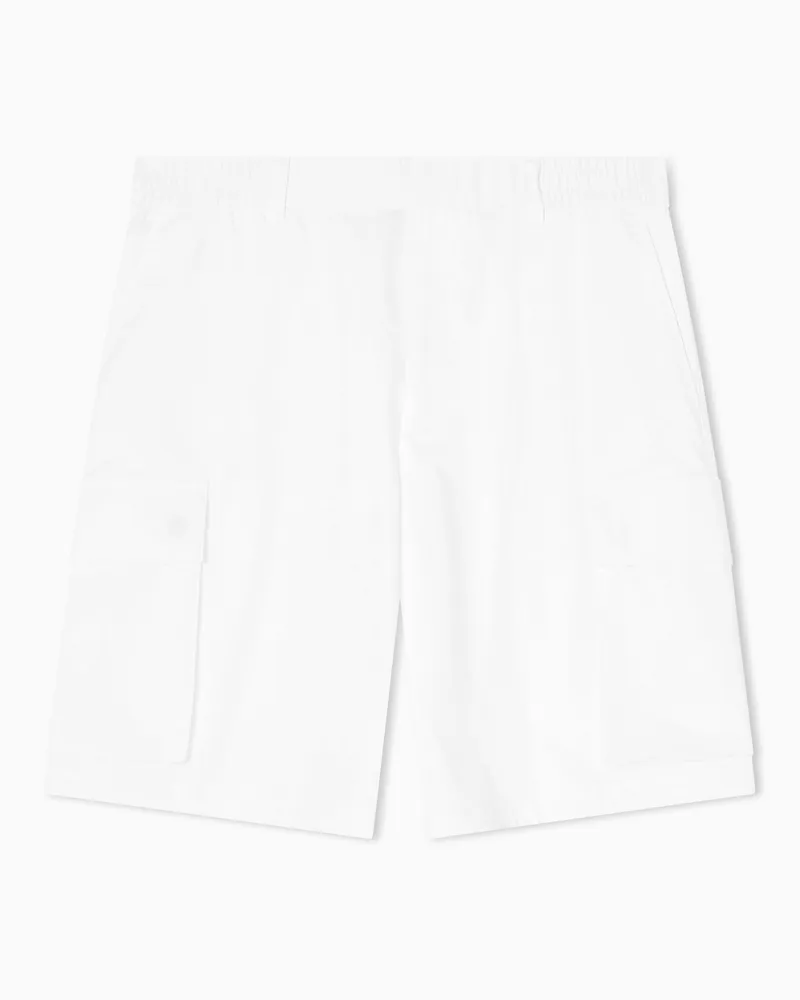 Armani Exchange Twill-Cargo-Bermudashorts Weiß
