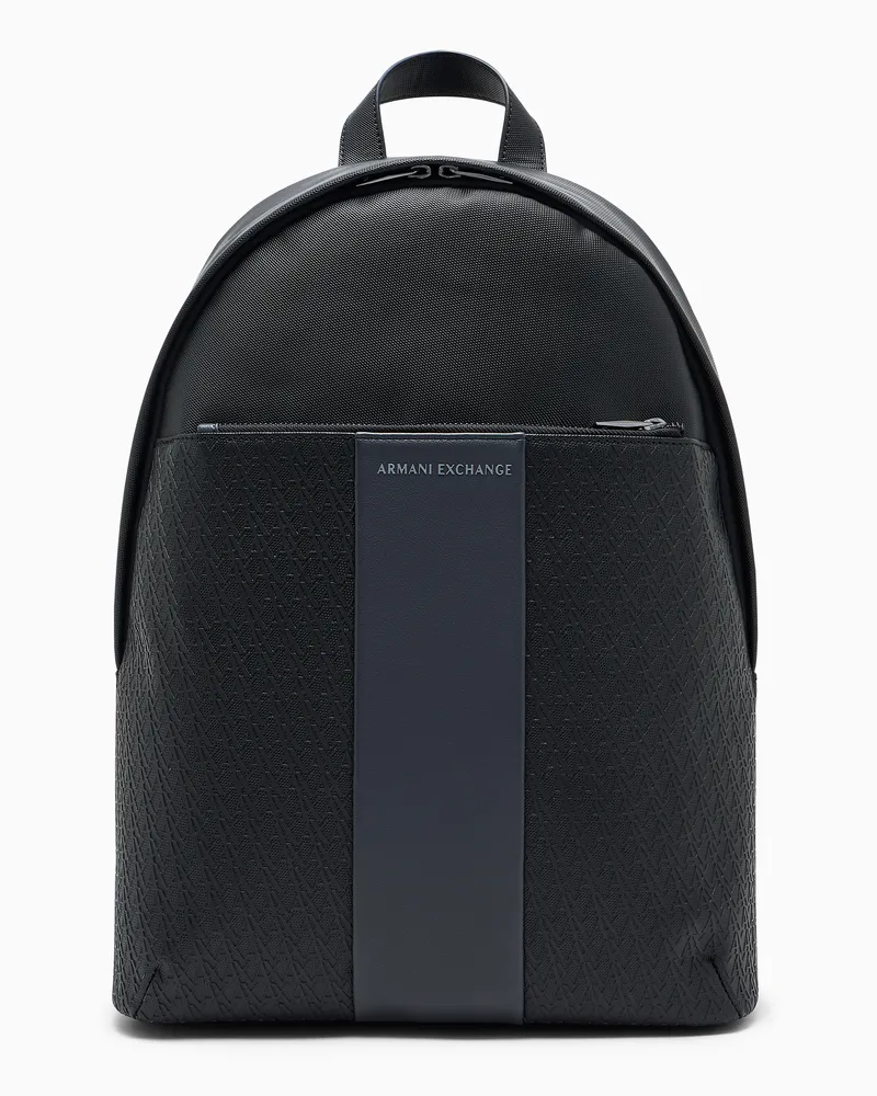 Armani Exchange William Rucksack mit vertikalem Streifen und Reißverschluss Schwarz