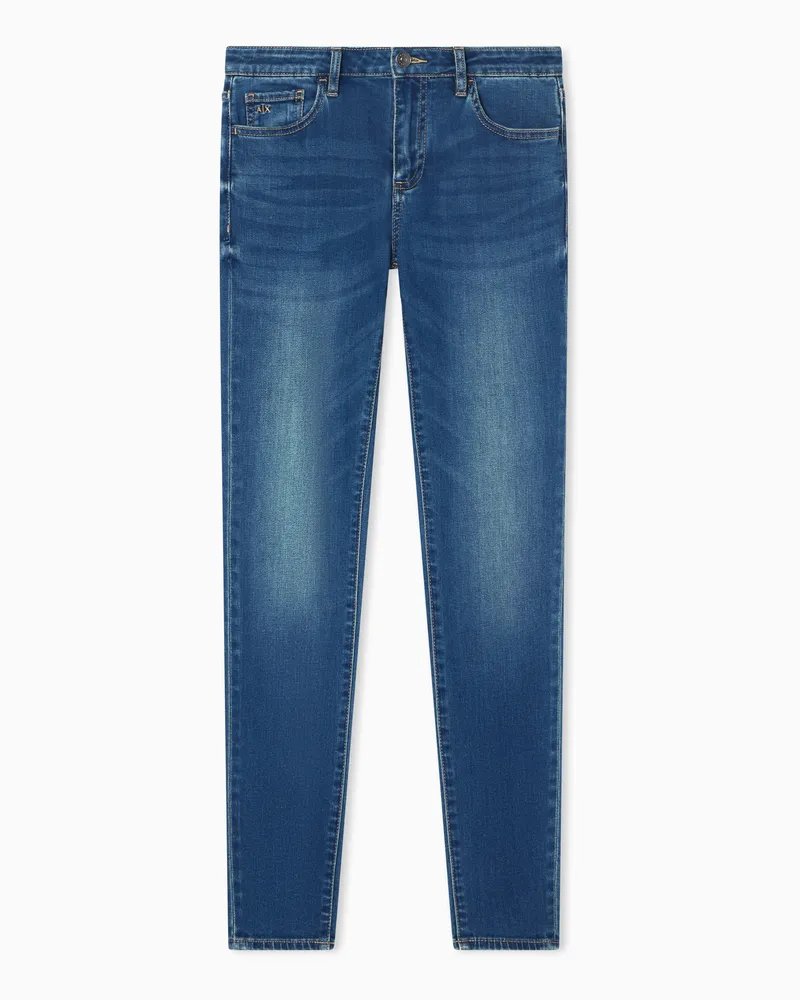 Armani Exchange Super Skinny Jeans aus Stretch-Baumwolldenim Essential Blau
