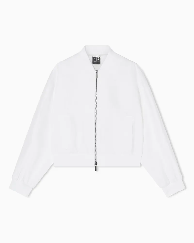 Armani Exchange Oversized Blouson aus Leinenköper Weiß