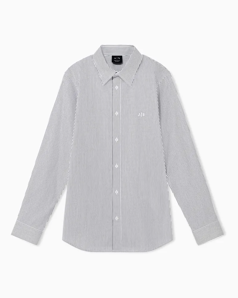 Armani Exchange Baumwollhemd Regular Fit mit Nadelstreifen und Spitzkragen Gestreift
