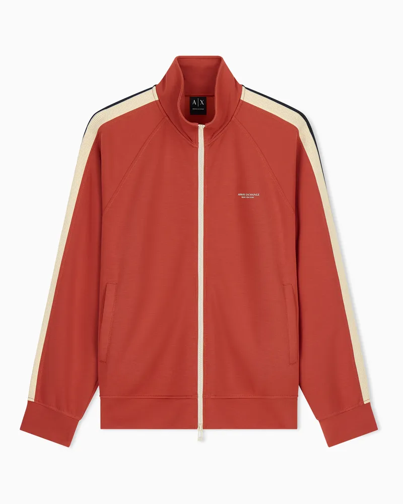 Armani Exchange Regular Fit Trainingsjacke aus Stretch-Modal mit Stehkragen Rot