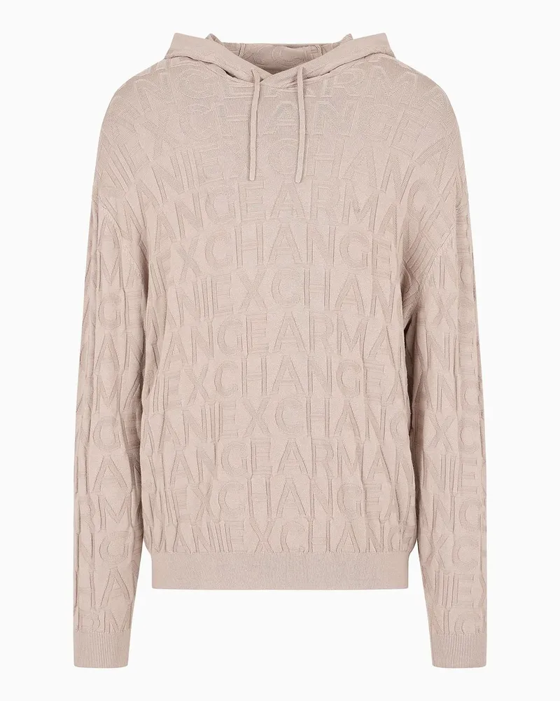 Armani Exchange Pullover mit Kapuze und Knöpfen Aus Asv-stoff Beige