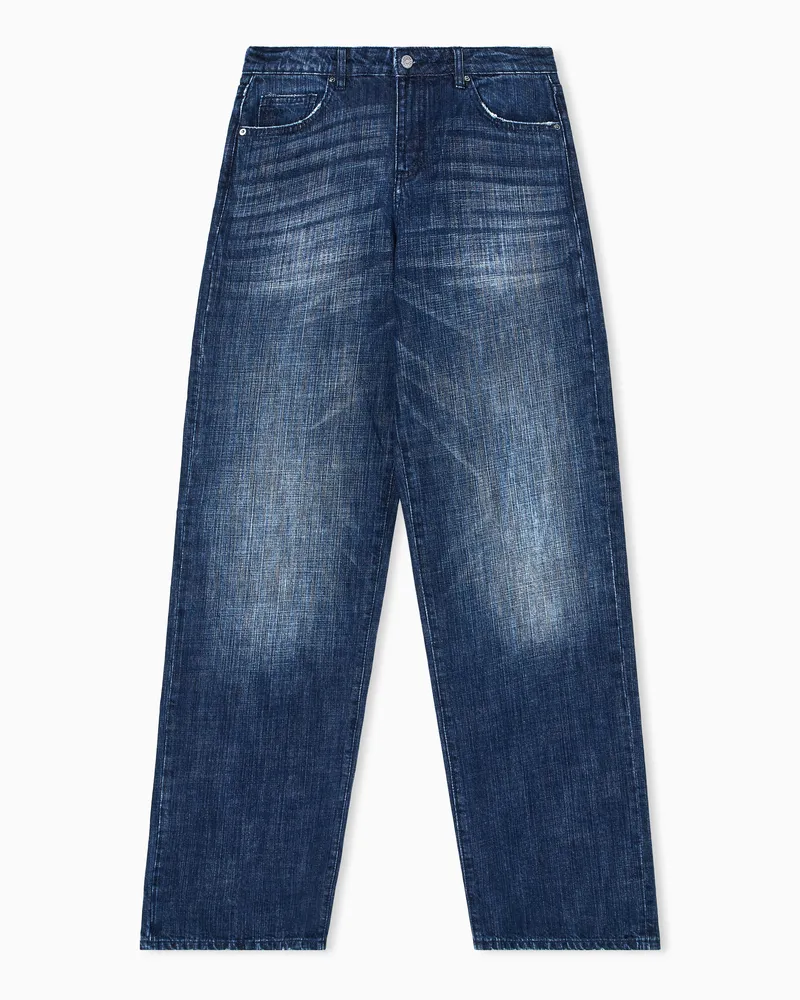 Armani Exchange Jeans mit niedriger Leibhöhe und lockerer Passform in Schattierungen Blau