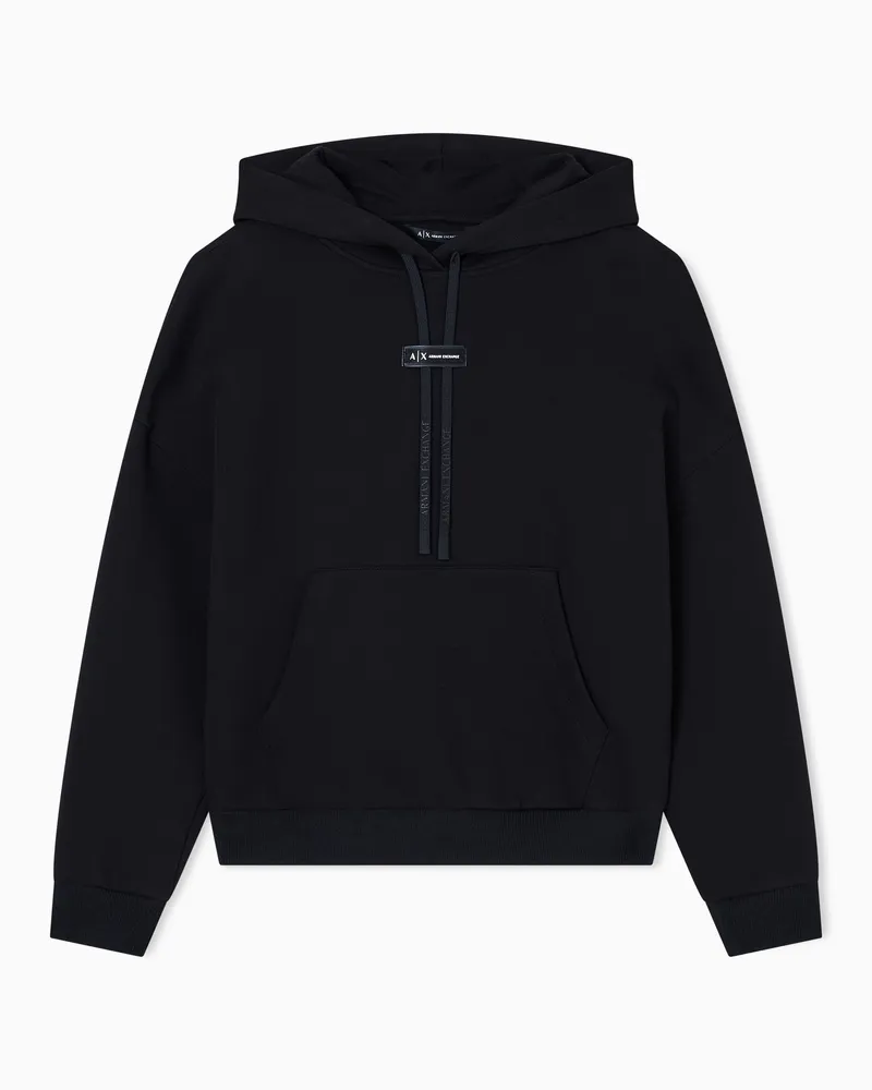 Armani Exchange HOODED LOGO SWEATSHIRT Schwarz