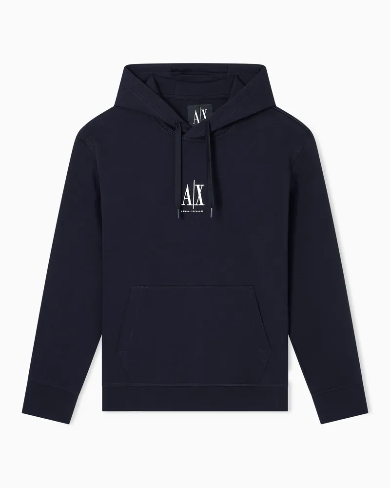 Armani Exchange Hoodie with embroidered logo Marineblau