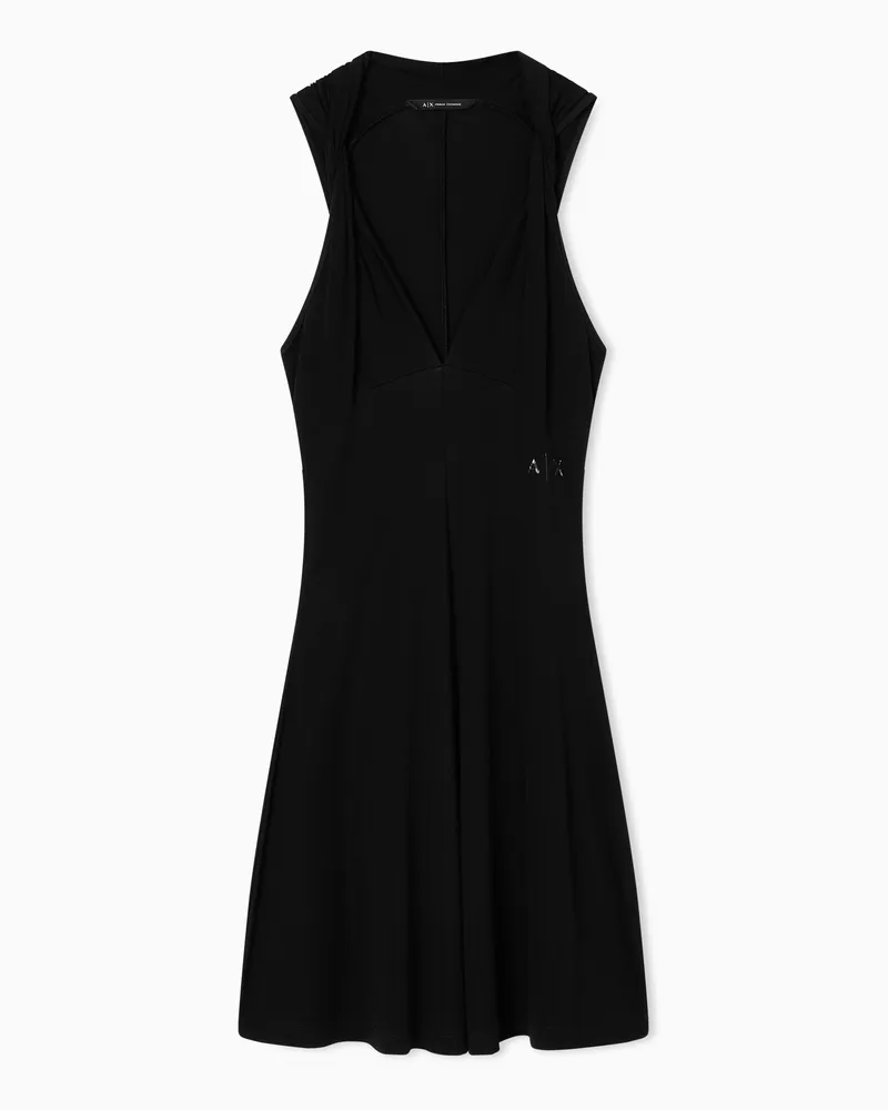 Armani Exchange Ausgestellte Midikleider aus Jersey Schwarz