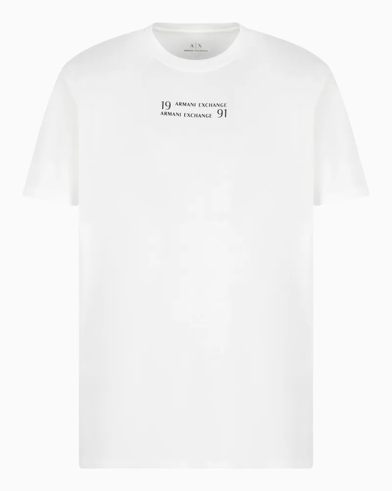 Armani Exchange T-Shirt im Regular Fit mit Logo-Schriftzug Weiß