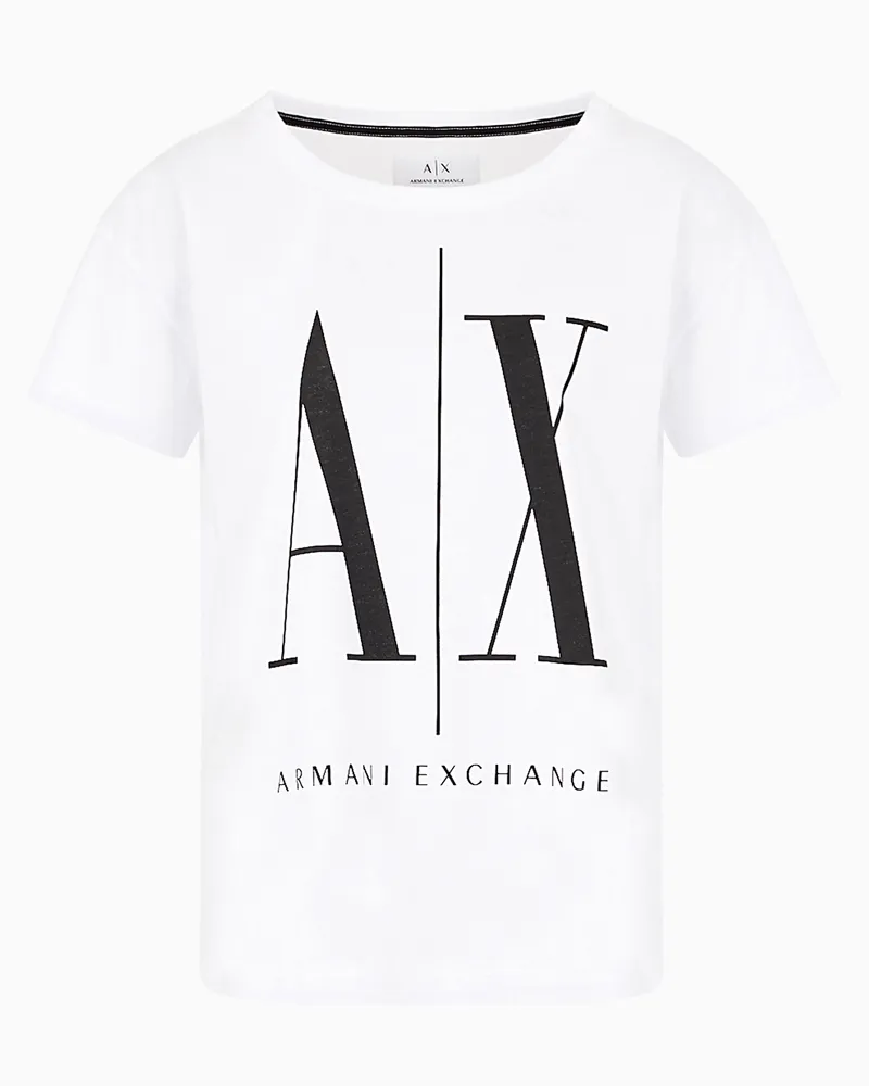 Armani Exchange Icon Project T-Shirt mit entspannter Passform Weiß