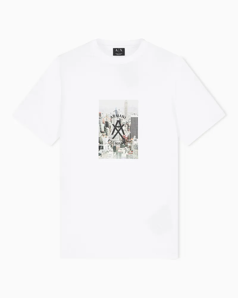 Armani Exchange Regular fit cotton T-shirt Weiß